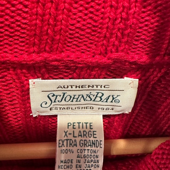 St. John's Bay Red Cowl Neck Turtle Neck Sweater XL Petite - Picture 2 of 3